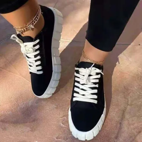 Pinterest Women Sneaker Light Breathable Vulcanized Shoes Platform Lace
