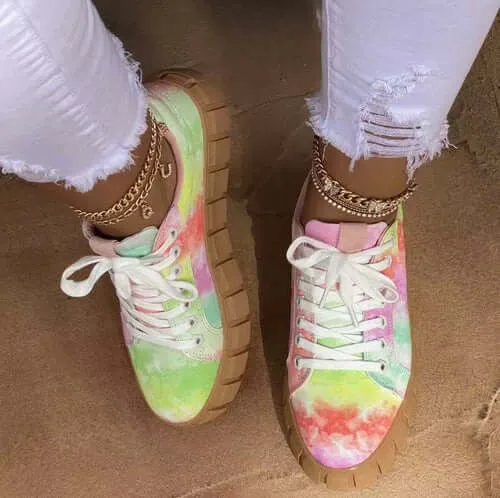 Pinterest Women Sneaker Light Breathable Vulcanized Shoes Platform Lace