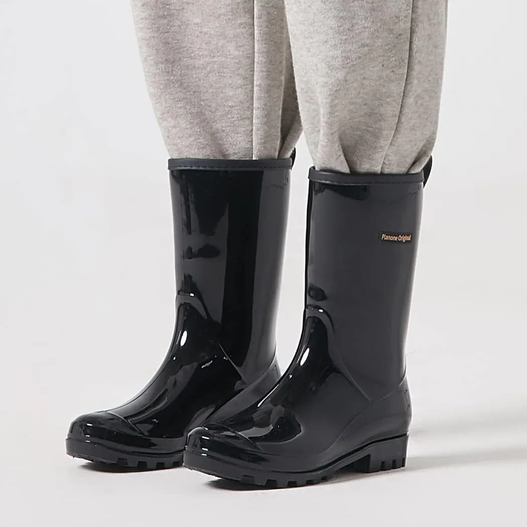 planone Mid Calf Waterproof Rain Boots For Women Anti-Slipping Garden Shoes Comfortable Insoles Stylish Light Rain Shoes Outdoor Work Shoes