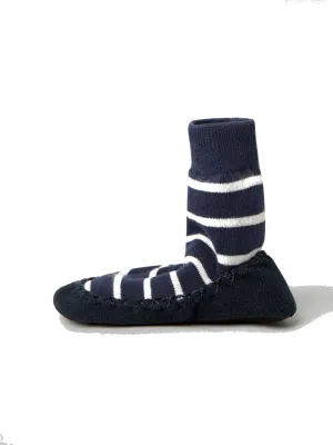 Polarn O. Pyret Seasonal Stripe Swedish Moccasin (1-4Yrs) - 1-2 Years/Mood Indigo