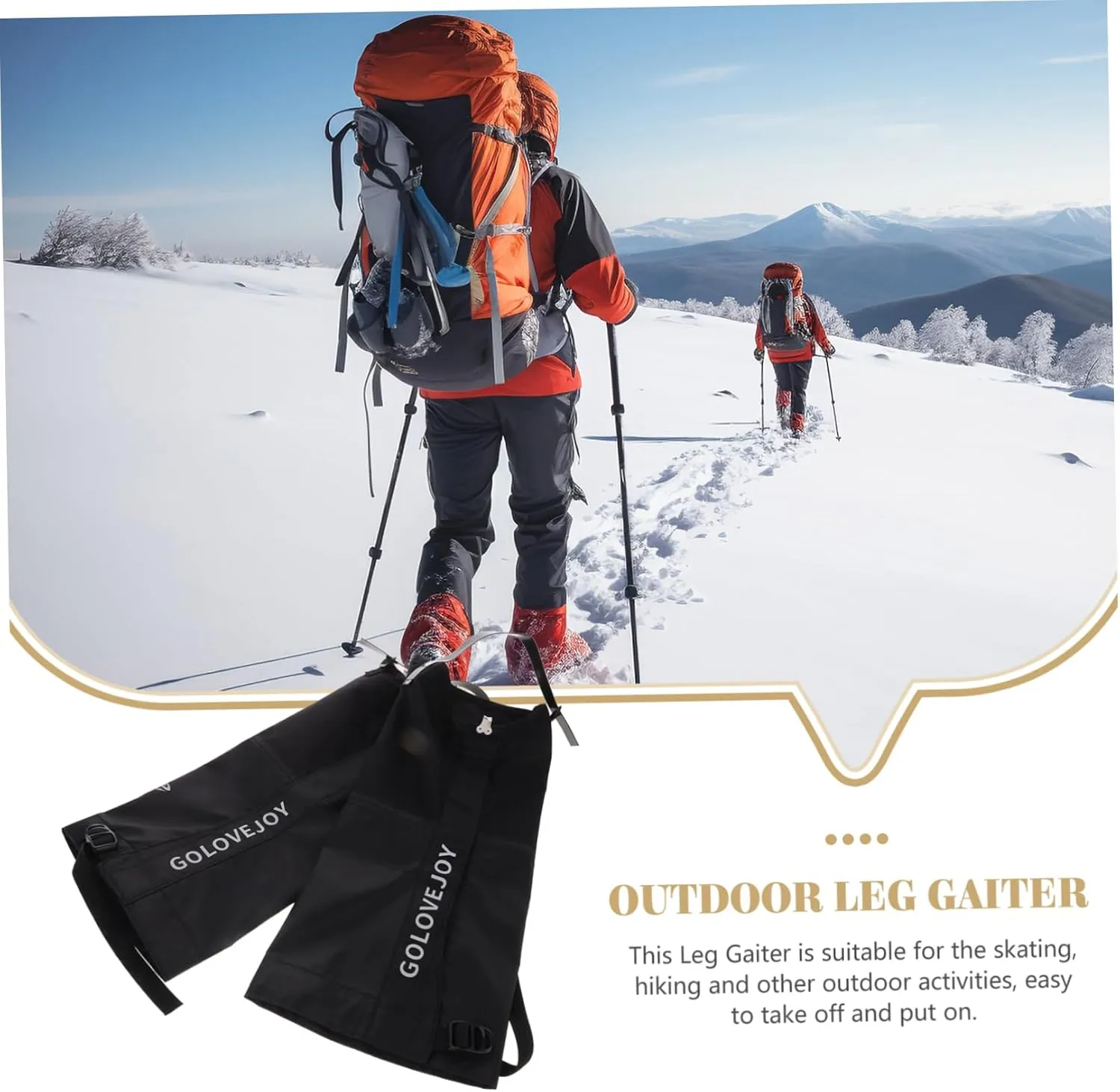 POPETPOP Boot Gaiters Leg Gaiters for Cover Winter Hiking Accessory Snow Legging Gaiter Gaiters for Hiking