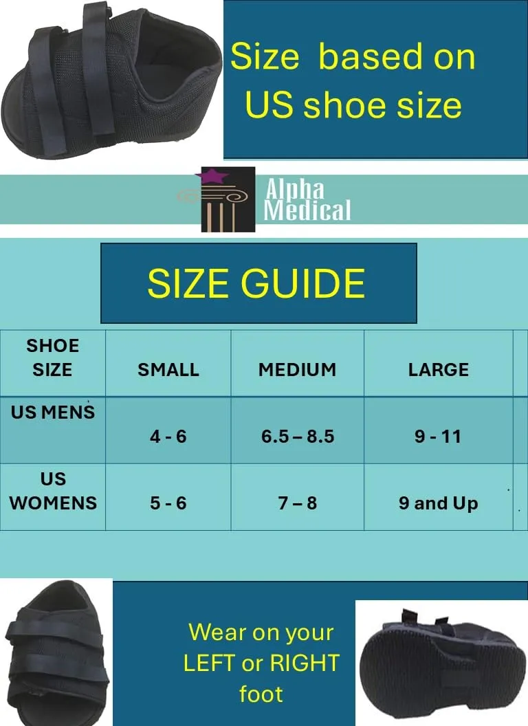 Post-Op Surgical Shoe w/Semi Rigid Sole - Orthopedic Foot Boot - Broken Toe - Foot Injuries - Stress Fractures - Walking Shoe after Surgery (Women's Medium)