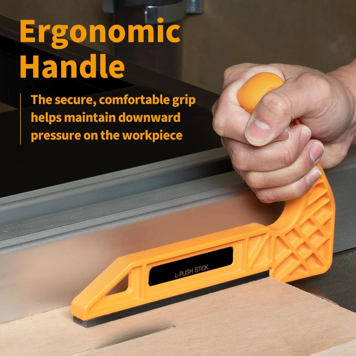 POWERTEC Tandem Featherboard and L-Push Stick Fits Table Saw, Router Table, Planers & Jointer. Wood Pusher Reduces Kickback & Increases Safety for Wood working Accessories. 2PK (71555)