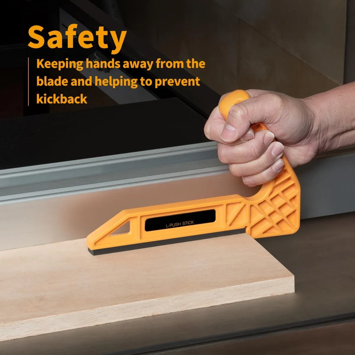 POWERTEC Tandem Featherboard and L-Push Stick Fits Table Saw, Router Table, Planers & Jointer. Wood Pusher Reduces Kickback & Increases Safety for Wood working Accessories. 2PK (71555)