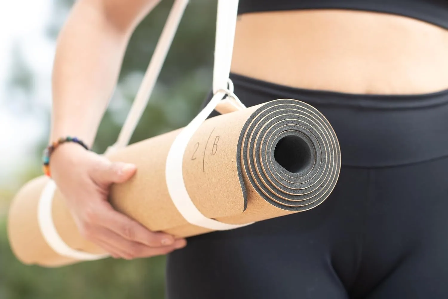 Premium Cork Yoga Mat - Always Stays Flat - Non Toxic - Non Slip - Brown - Cork & Rubber