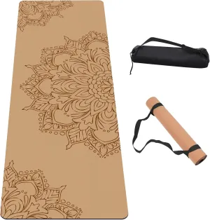 Premium Cork Yoga Mat Non Slip Thick Cork Exercise & Fitness Mat for Yoga, Pilates, & Home Workouts(72" x 24" x 5mm Thick)