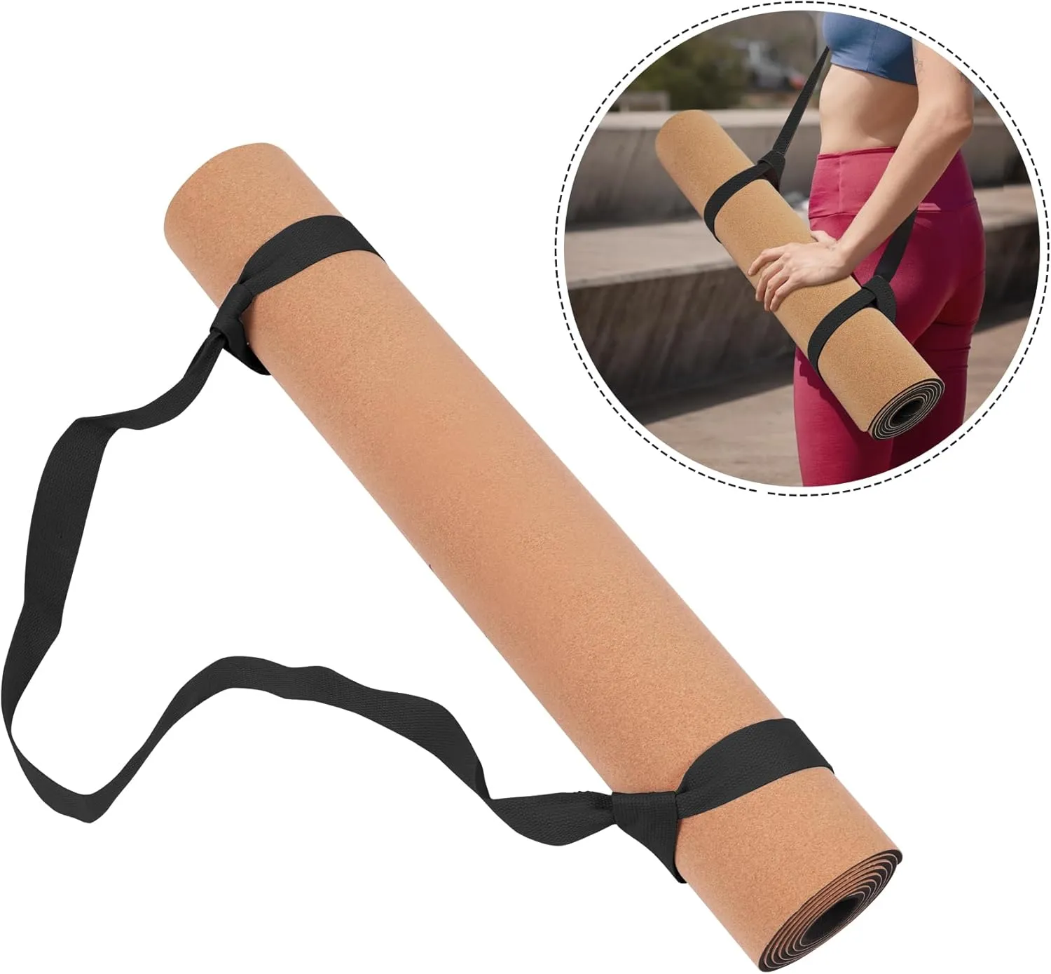 Premium Cork Yoga Mat Non Slip Thick Cork Exercise & Fitness Mat for Yoga, Pilates, & Home Workouts(72" x 24" x 5mm Thick)