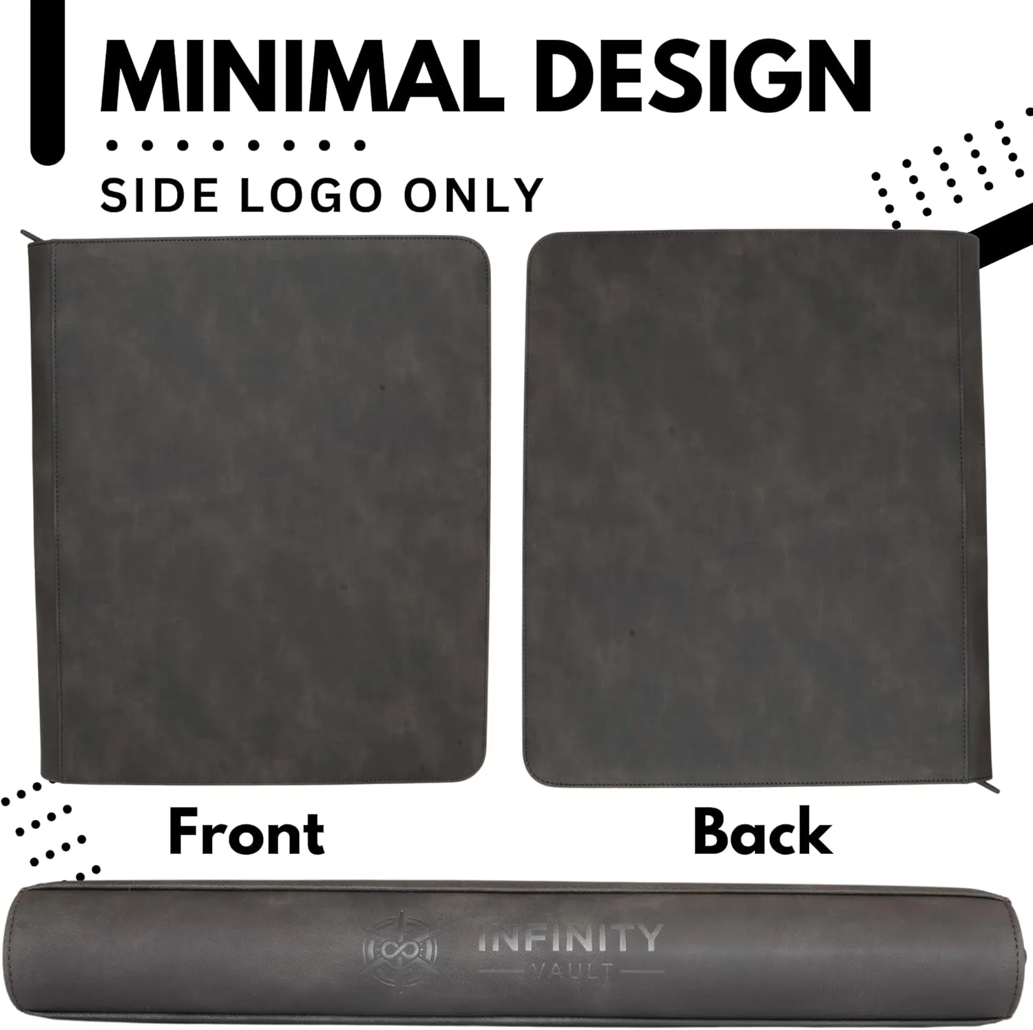 Premium Top Loader Binder for 216 Cards - Non-Tenting 9 Pocket Double Sided Design - Zipper-Enclosed Ringless Toploader Binder (Vintage, Black Interior, 216 Cards)