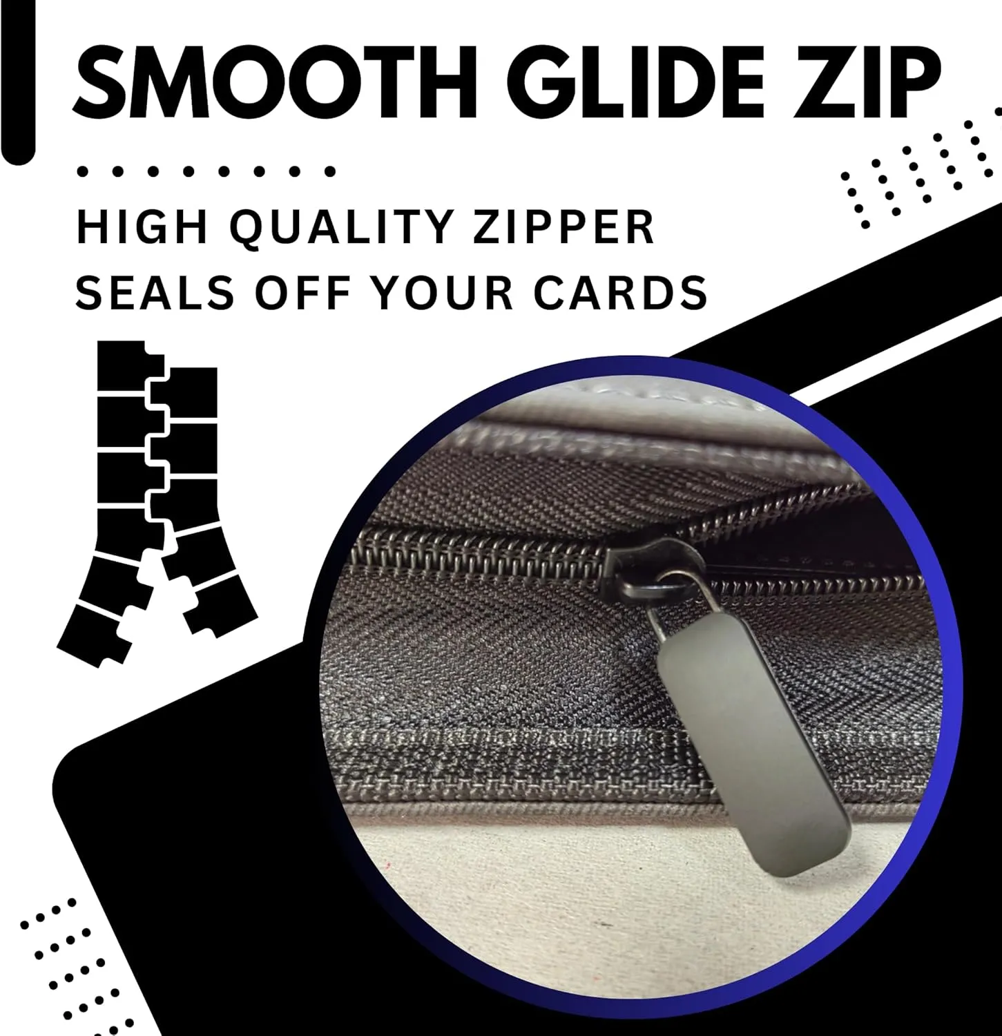 Premium Top Loader Binder for 216 Cards - Non-Tenting 9 Pocket Double Sided Design - Zipper-Enclosed Ringless Toploader Binder (Vintage, Black Interior, 216 Cards)
