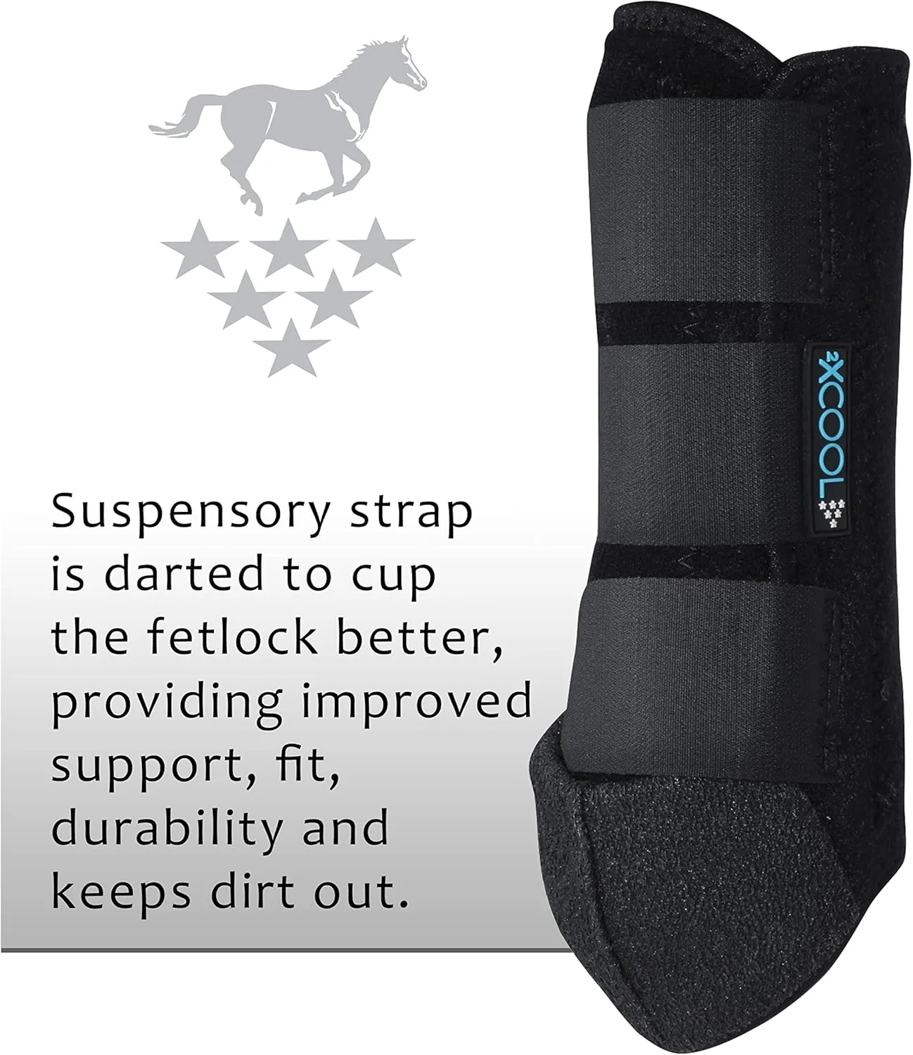Professional's Choice 2XCOOL Sports Medicine Horse Boots | Protective & Breathable Design for Ultimate Comfort, Durability & Cooling in Active Horses | 2 Pack (BLACK, LARGE)
