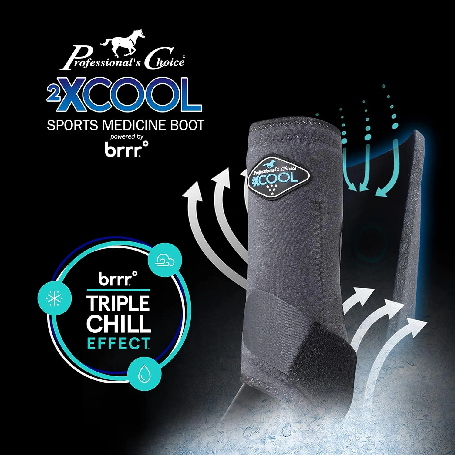 Professional's Choice 2XCOOL Sports Medicine Horse Boots | Protective & Breathable Design for Ultimate Comfort, Durability & Cooling in Active Horses | 2 Pack (BLACK, LARGE)