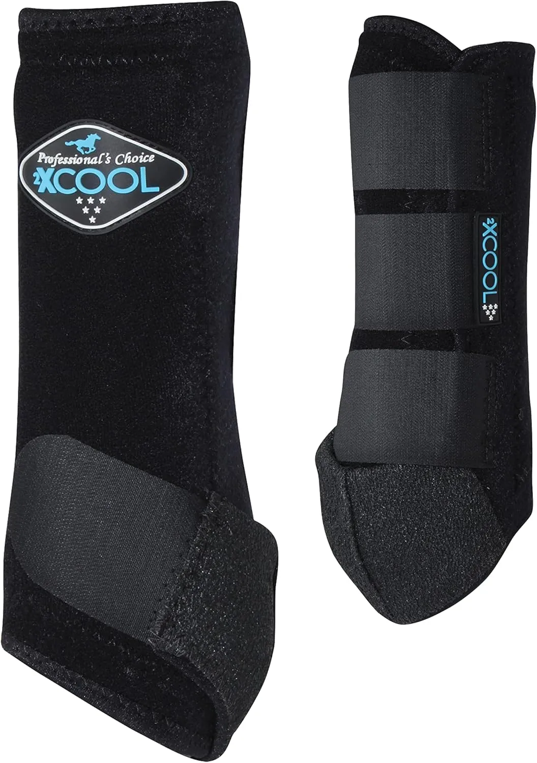 Professional's Choice 2XCOOL Sports Medicine Horse Boots | Protective & Breathable Design for Ultimate Comfort, Durability & Cooling in Active Horses | 2 Pack (BLACK, LARGE)