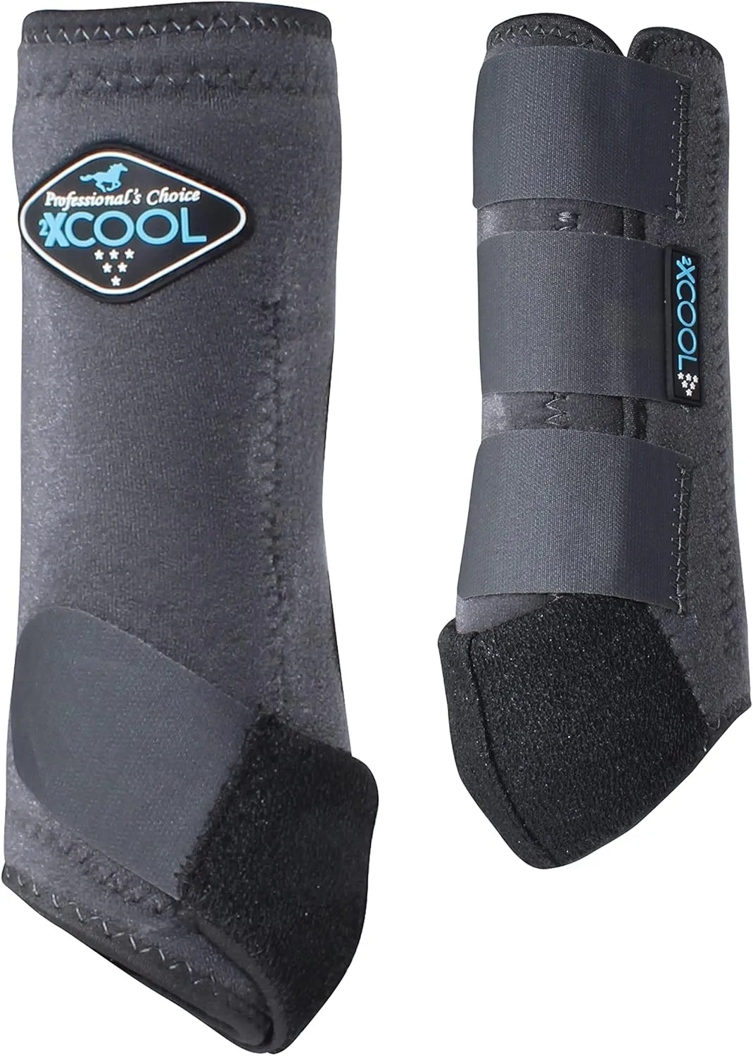 Professional's Choice 2XCOOL Sports Medicine Horse Boots | Protective & Breathable Design for Ultimate Comfort, Durability & Cooling in Active Horses | 2 Pack (Charcoal, Medium)
