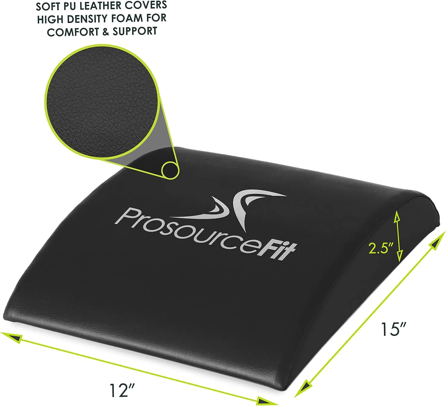 ProsourceFit Abdominal AB Mat 15" x 12" High Density Core Trainer, Black/Blue