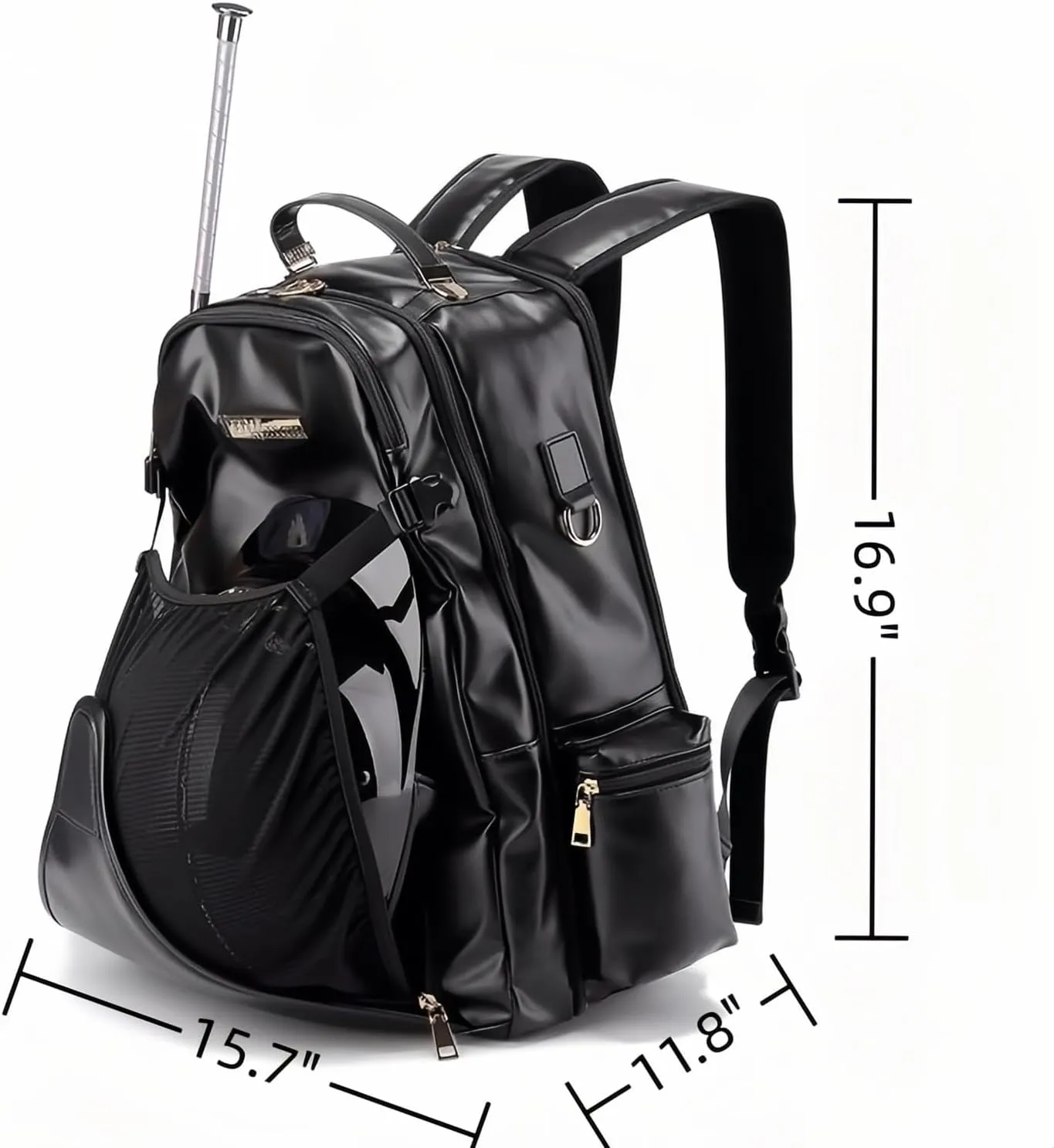 PU Leather Equestrian Backpack with Helmet Holder,Boot Bag Equestrian Horse Riding Bag,Waterproof Large Capacity Equestrian Helmet Bag (All Black)