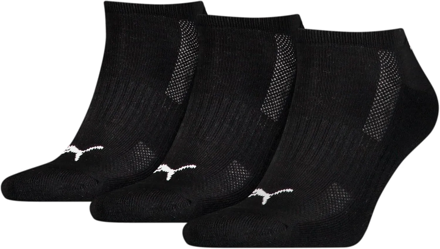 Puma 3-Pack Men's Sporty Trainer Socks, Black S-M