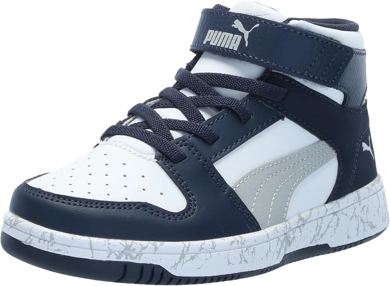 PUMA Kids' Rebound Layup Mid Hook and Loop Sneaker