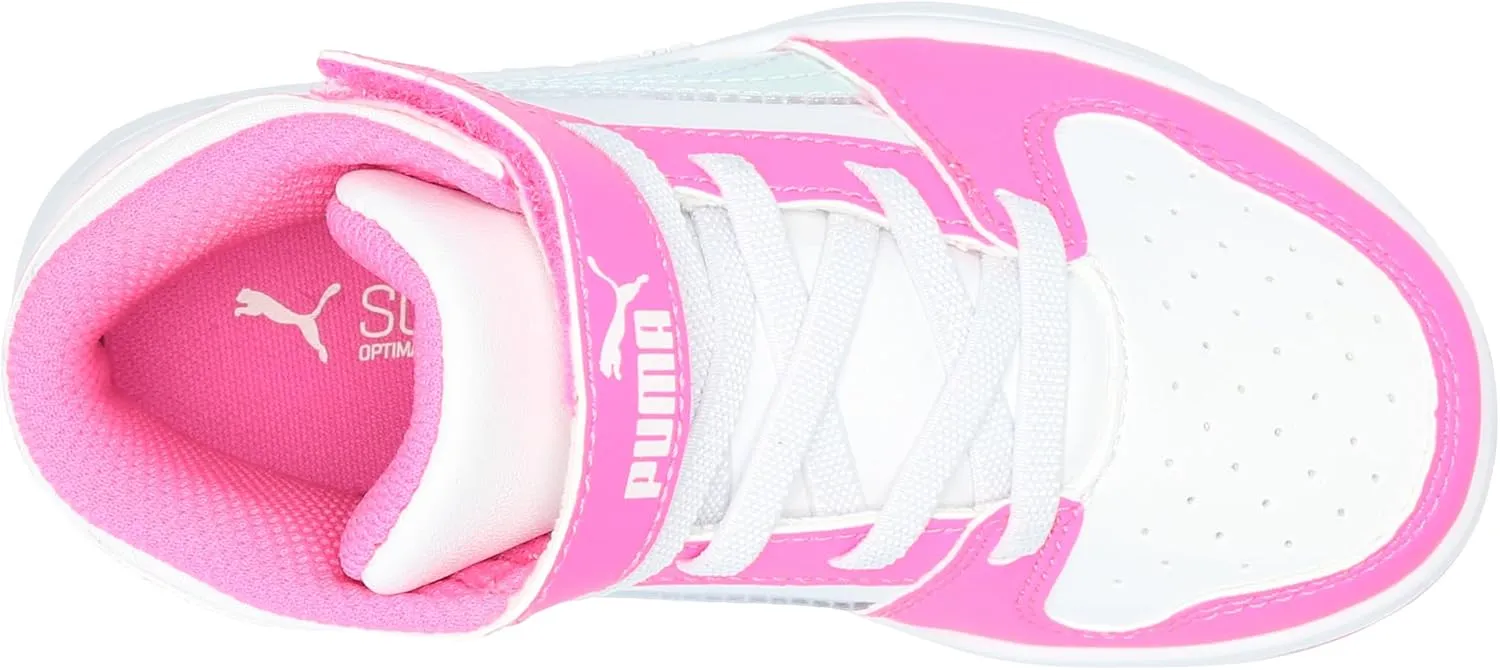 PUMA Kids' Rebound Layup Mid Hook and Loop Sneaker
