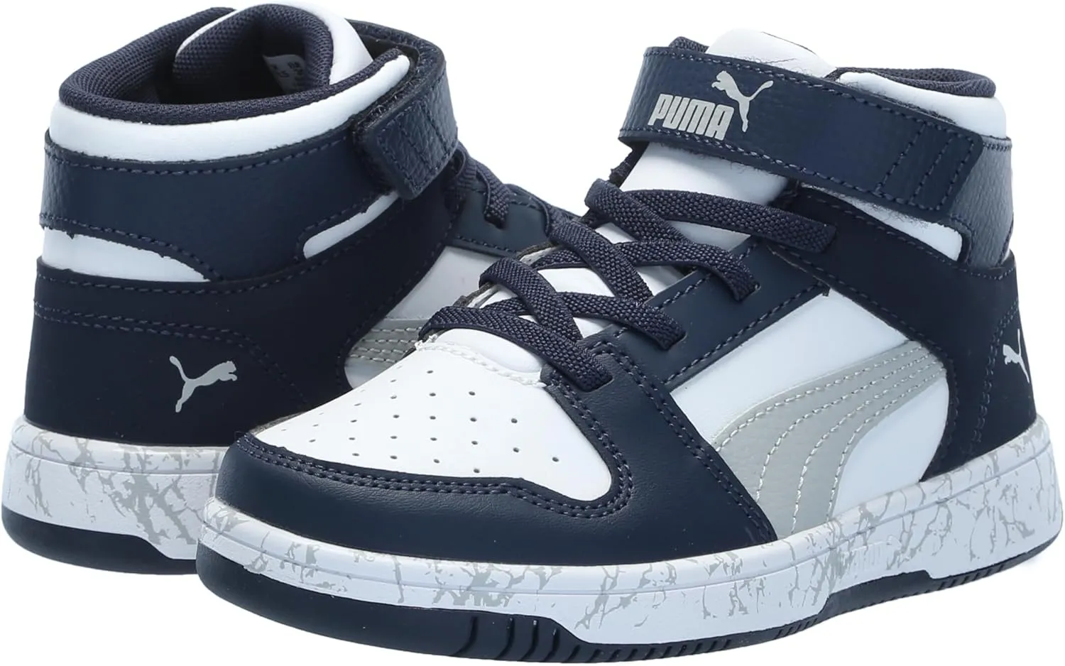 PUMA Kids' Rebound Layup Mid Hook and Loop Sneaker