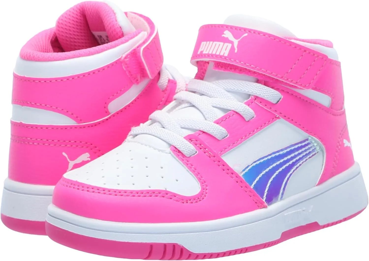 PUMA Kids' Rebound Layup Mid Hook and Loop Sneaker