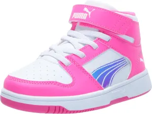 PUMA Kids' Rebound Layup Mid Hook and Loop Sneaker