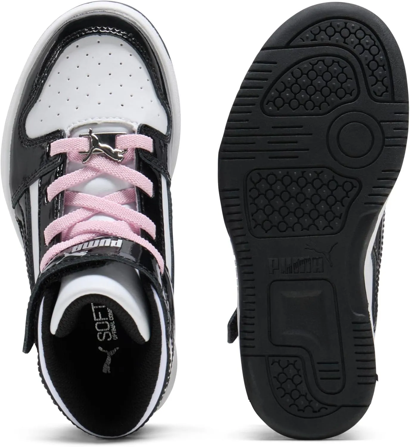 PUMA Unisex-Child Rebound Layup Mid Hook and Loop Sneaker