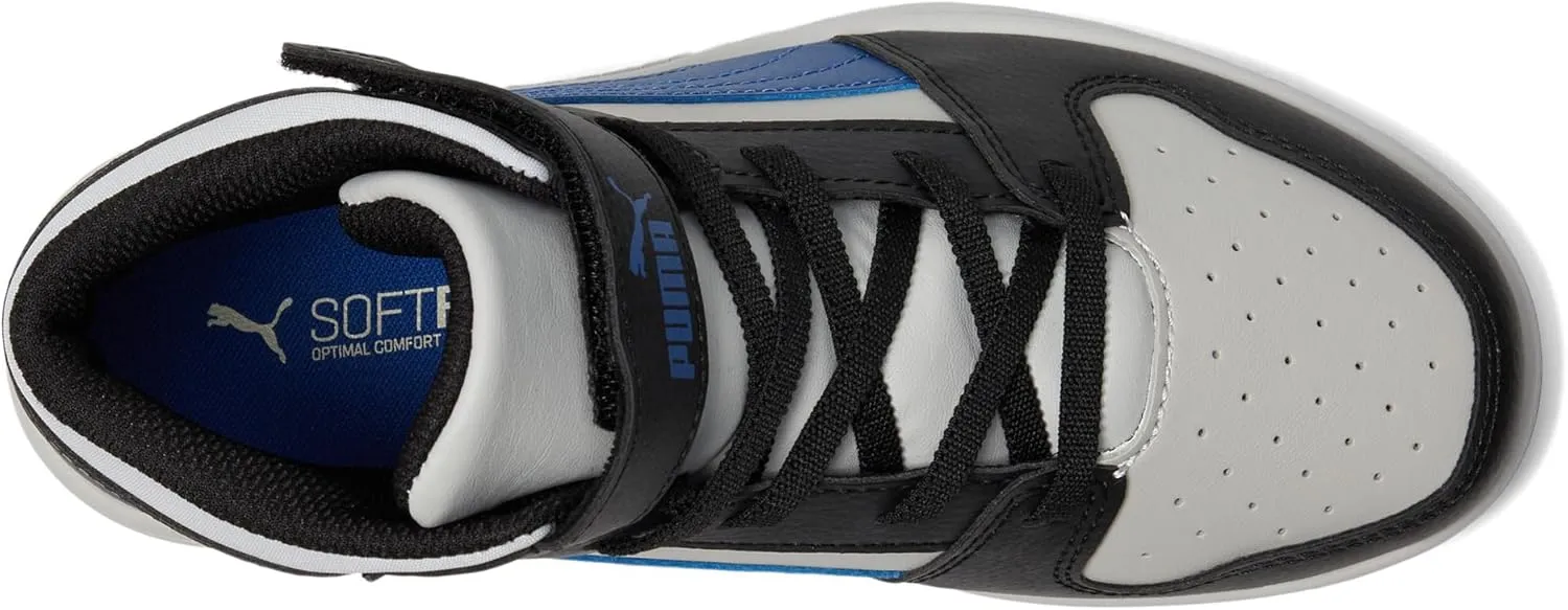 PUMA Unisex-Child Rebound Layup Mid Hook and Loop Sneaker