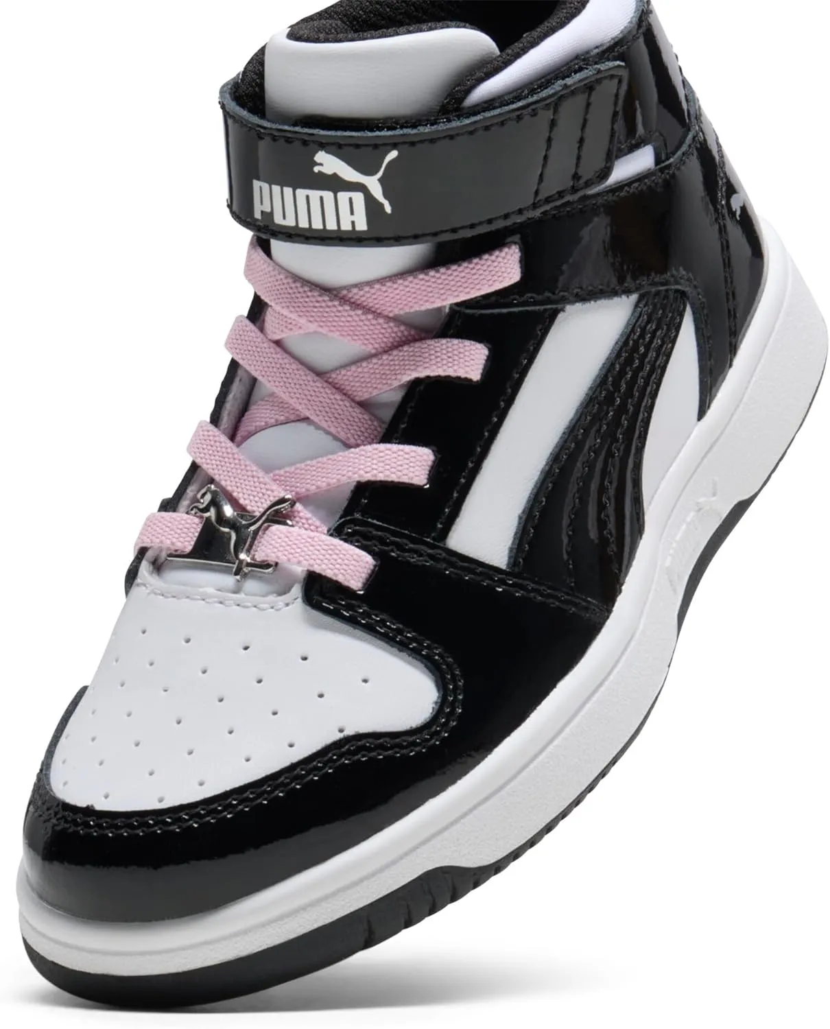 PUMA Unisex-Child Rebound Layup Mid Hook and Loop Sneaker