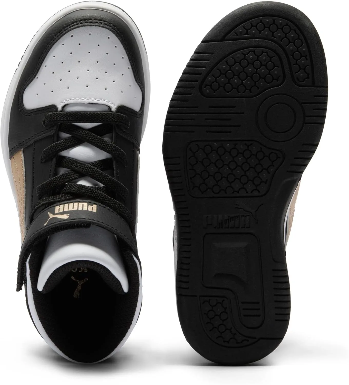 PUMA Unisex-Child Rebound Layup Mid Hook and Loop Sneaker