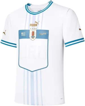 PUMA Uruguay Men's Away Soccer Jersey 2022 White (US, Alpha, Small, Regular, Regular, White)