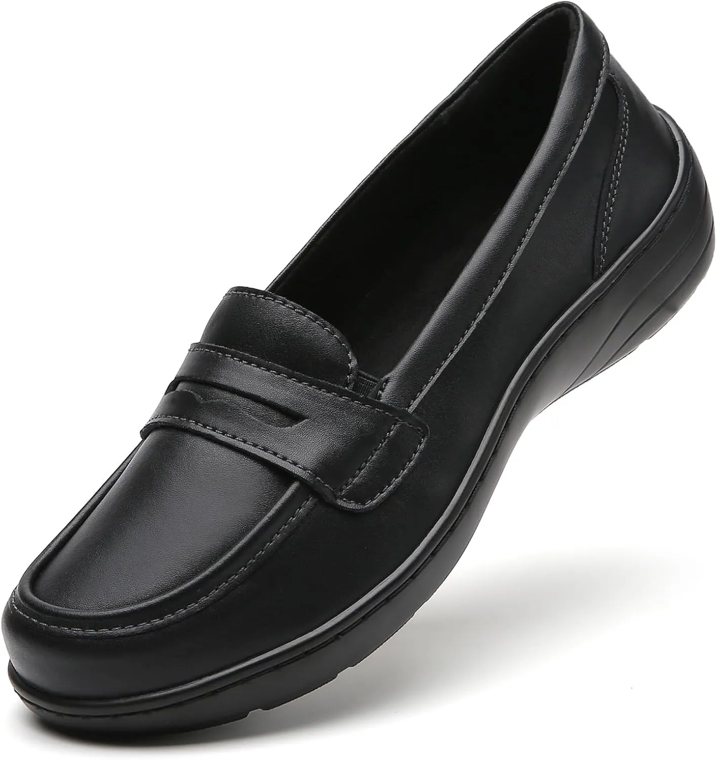 QAE Loafers for Women Comfort Orthopedic Slip On Penny Loafers Women's Flat Shoes for Casual Walking Dress Work Business