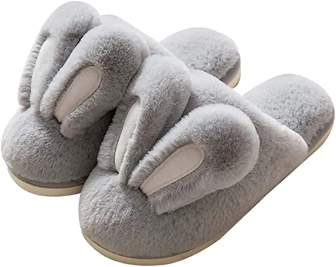Really Cute Unisex Adult Hard Soled Stuffed Animal Home Slippers Soft Plush Cartoon Animal Slippers Sharp Warm and Toasty Slippers