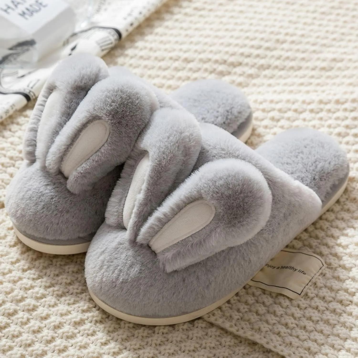 Really Cute Unisex Adult Hard Soled Stuffed Animal Home Slippers Soft Plush Cartoon Animal Slippers Sharp Warm and Toasty Slippers