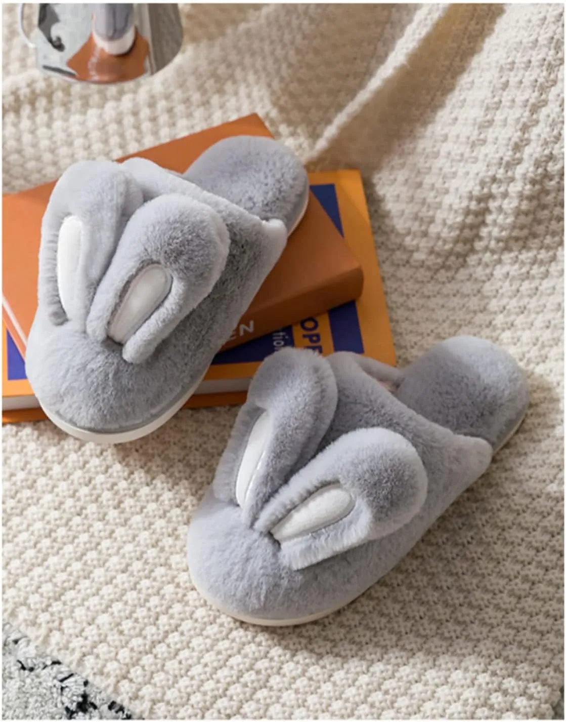 Really Cute Unisex Adult Hard Soled Stuffed Animal Home Slippers Soft Plush Cartoon Animal Slippers Sharp Warm and Toasty Slippers