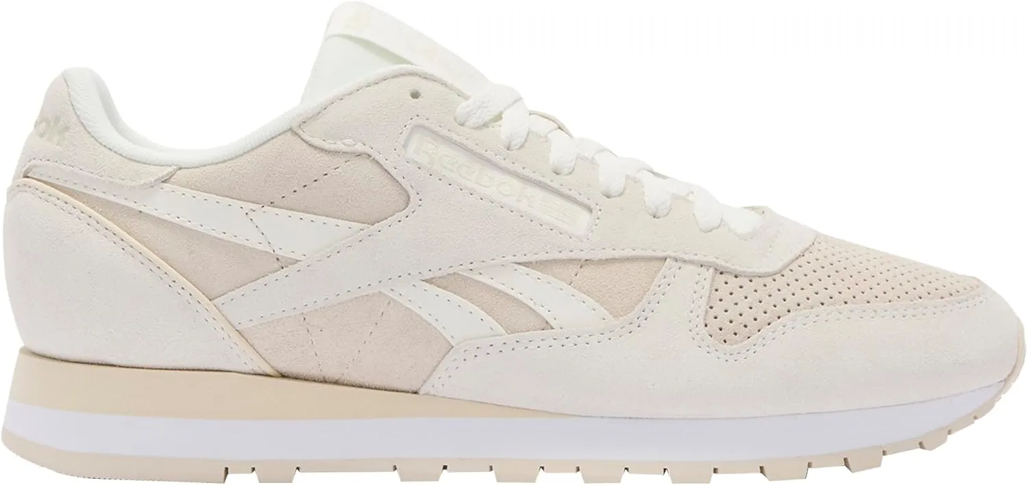 Reebok Unisex Classic Leather Trainers, Chalk Sand White, 4.5