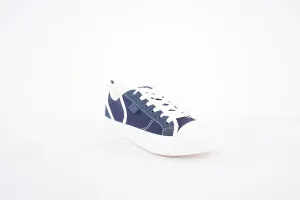 REFRESH - 79186 FLAT LACED CANVAS FASHION SHOE - NAVY/WHITE