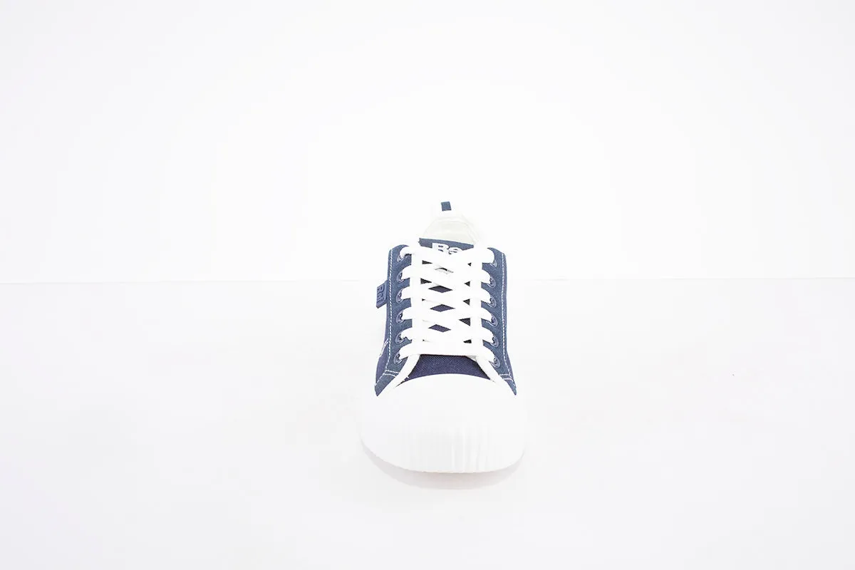 REFRESH - 79186 FLAT LACED CANVAS FASHION SHOE - NAVY/WHITE