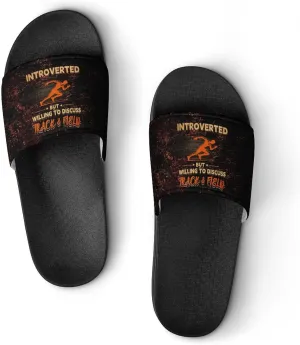 Retro Texture Track And Field Slippers Shower Slipper In-Door Slipper Quick Drying Non-Slip Bathroom Pool Woman Man PVC