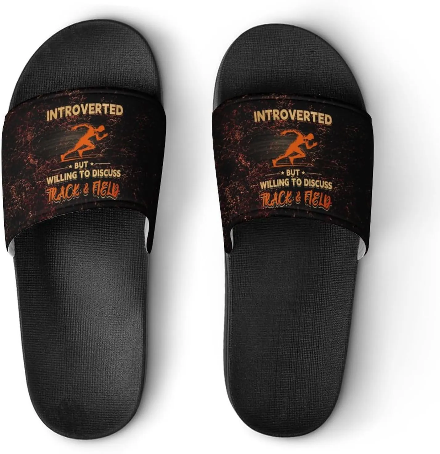 Retro Texture Track And Field Slippers Shower Slipper In-Door Slipper Quick Drying Non-Slip Bathroom Pool Woman Man PVC
