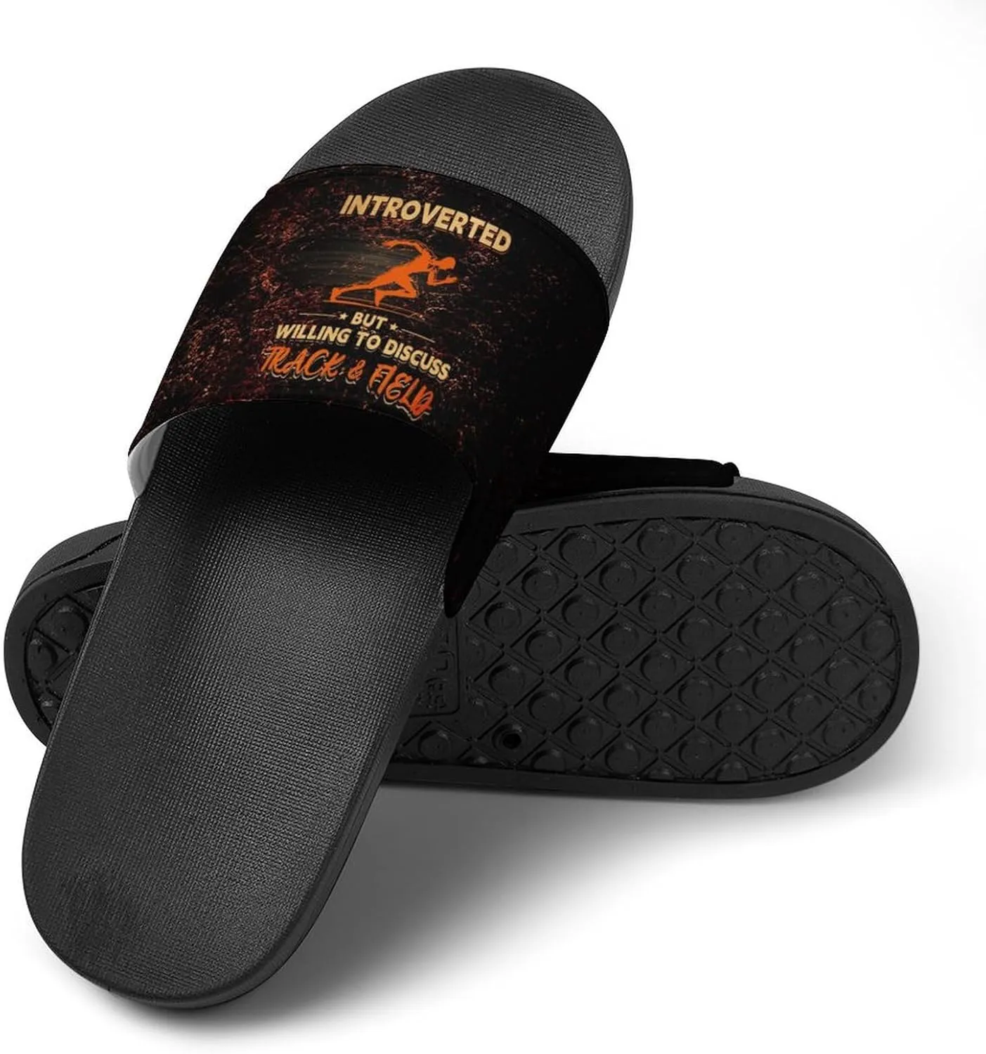 Retro Texture Track And Field Slippers Shower Slipper In-Door Slipper Quick Drying Non-Slip Bathroom Pool Woman Man PVC