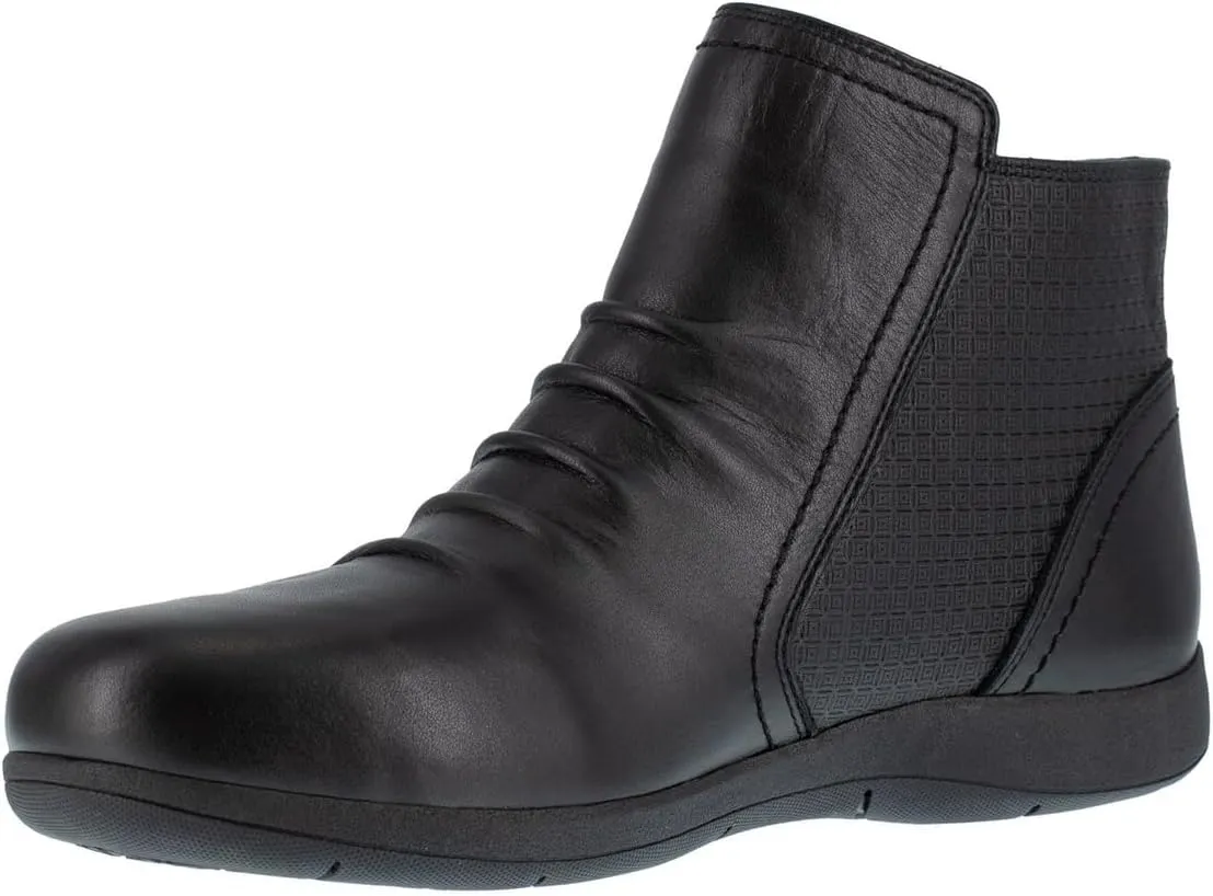Rockport Women's Daisey Work Safety Toe Ruched Bootie