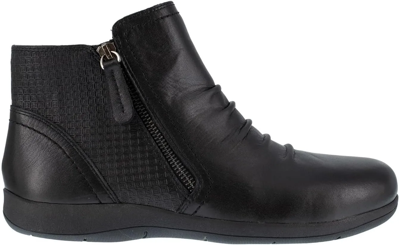 Rockport Women's Daisey Work Safety Toe Ruched Bootie