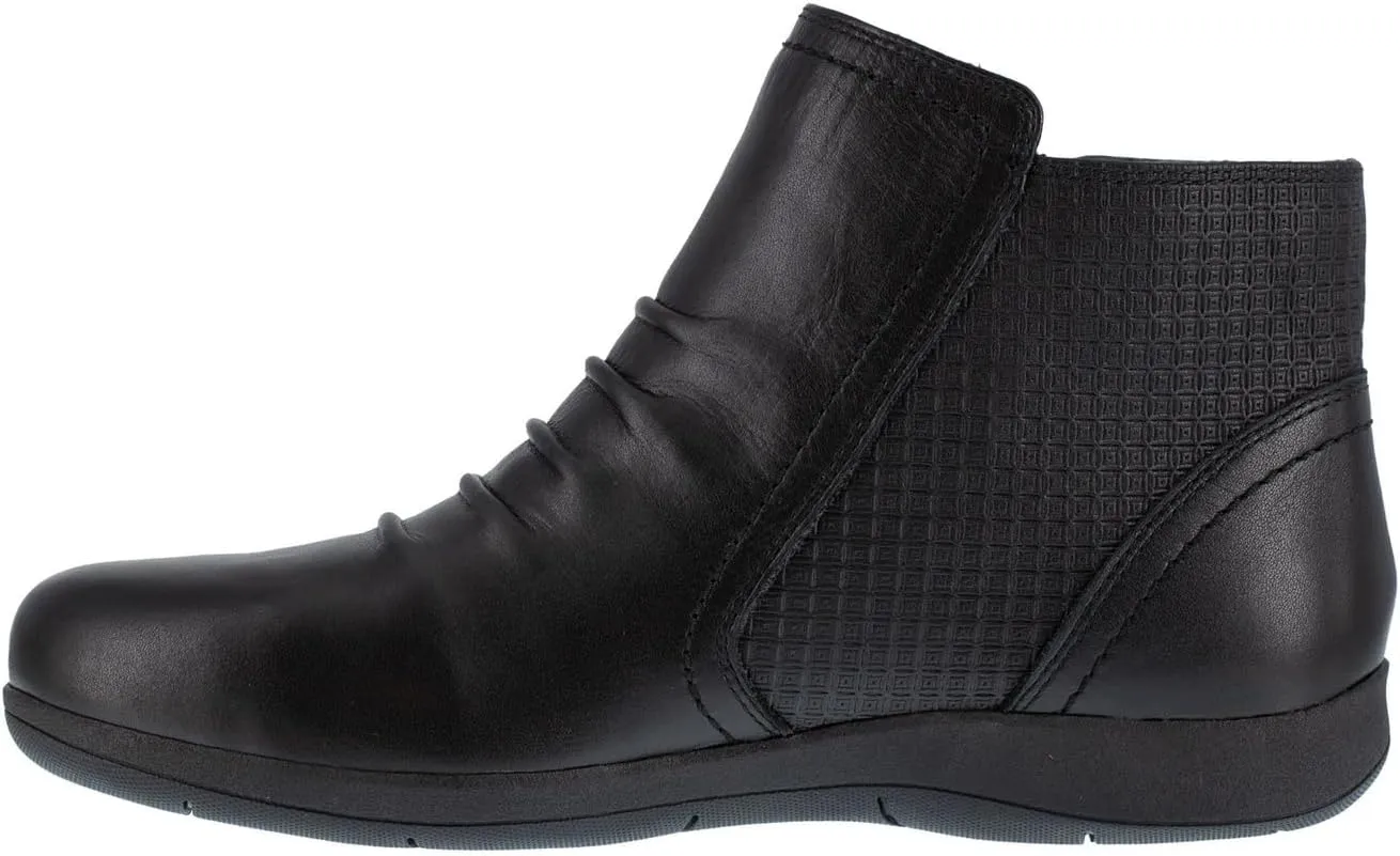 Rockport Women's Daisey Work Safety Toe Ruched Bootie