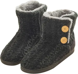 Rojeam Winter Boots Home Slippers Knitted Women Men Home Booties Plush House Shoes Indoor Outdoor