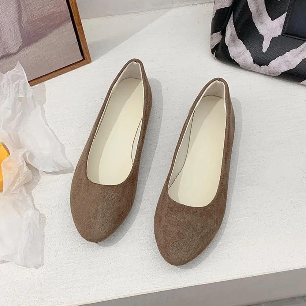 Rojeam Womens Flats Shoes Portable Pumps Ballet Flat Slip-on Ballerina Pumps Shoes Ladies Loafers