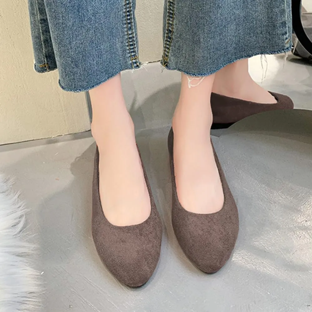 Rojeam Womens Flats Shoes Portable Pumps Ballet Flat Slip-on Ballerina Pumps Shoes Ladies Loafers
