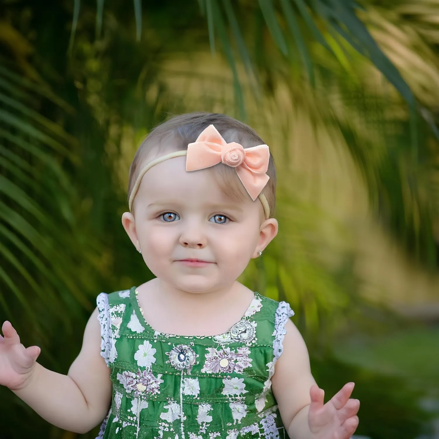Rosette Velvet Baby Band - Ballet Slipper | Soft Plush Velvet Headband w/ Delicate Rosette Detail | Comfortable Elastic Fit for Special Occasions & Everyday Wear | Elegant Accessory for Little One