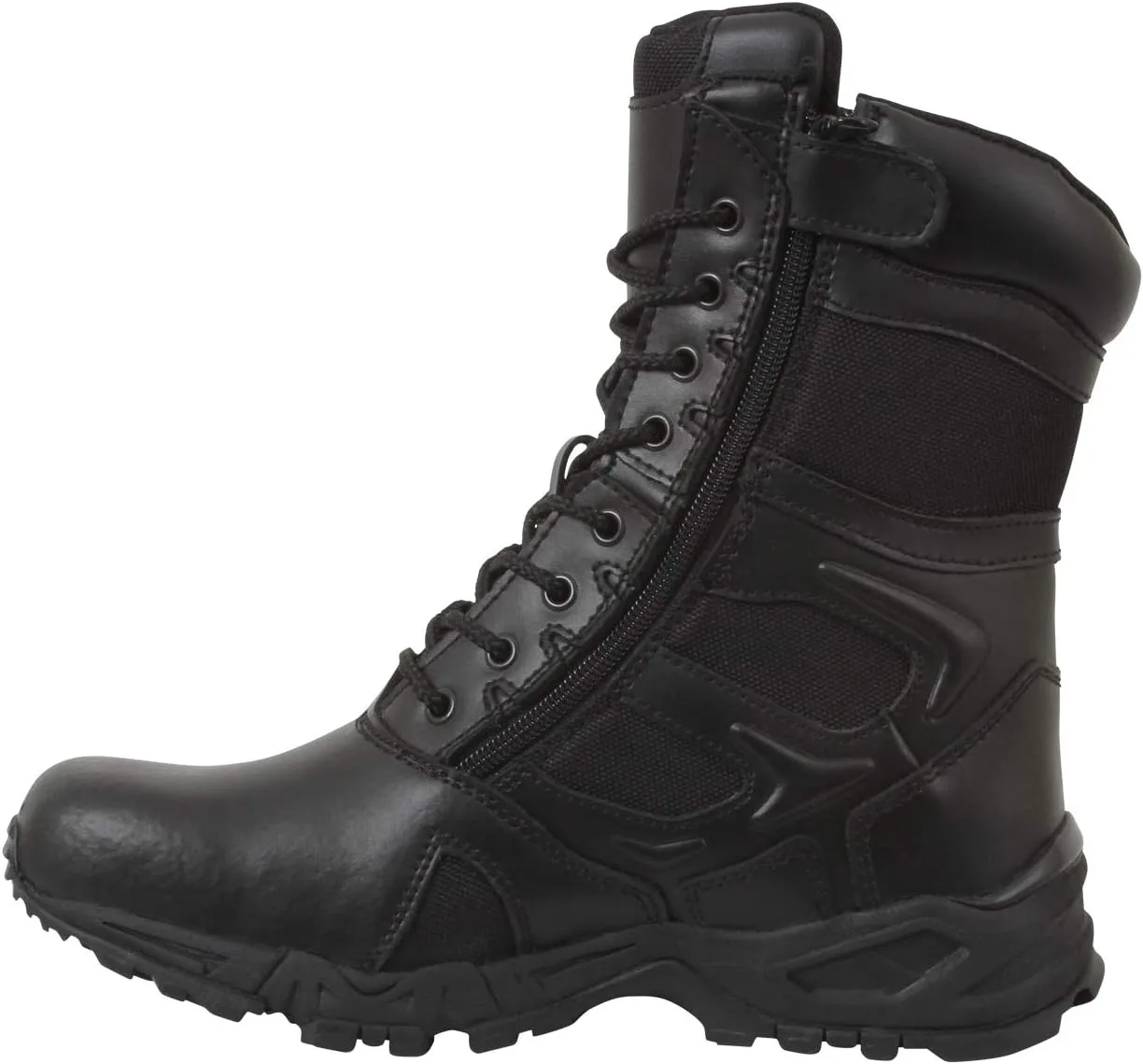 Rothco Forced Entry Deployment Boots With Side Zipper - 8 Inch (Black, US Footwear Size System, Adult, Men, Numeric, Medium, 4)