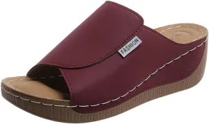 Rungion Womens Wedge Sandals Shoes Orthopedic Comfortable Summer Beach Dressy Slipper with Arch Support Casual Platform Slides