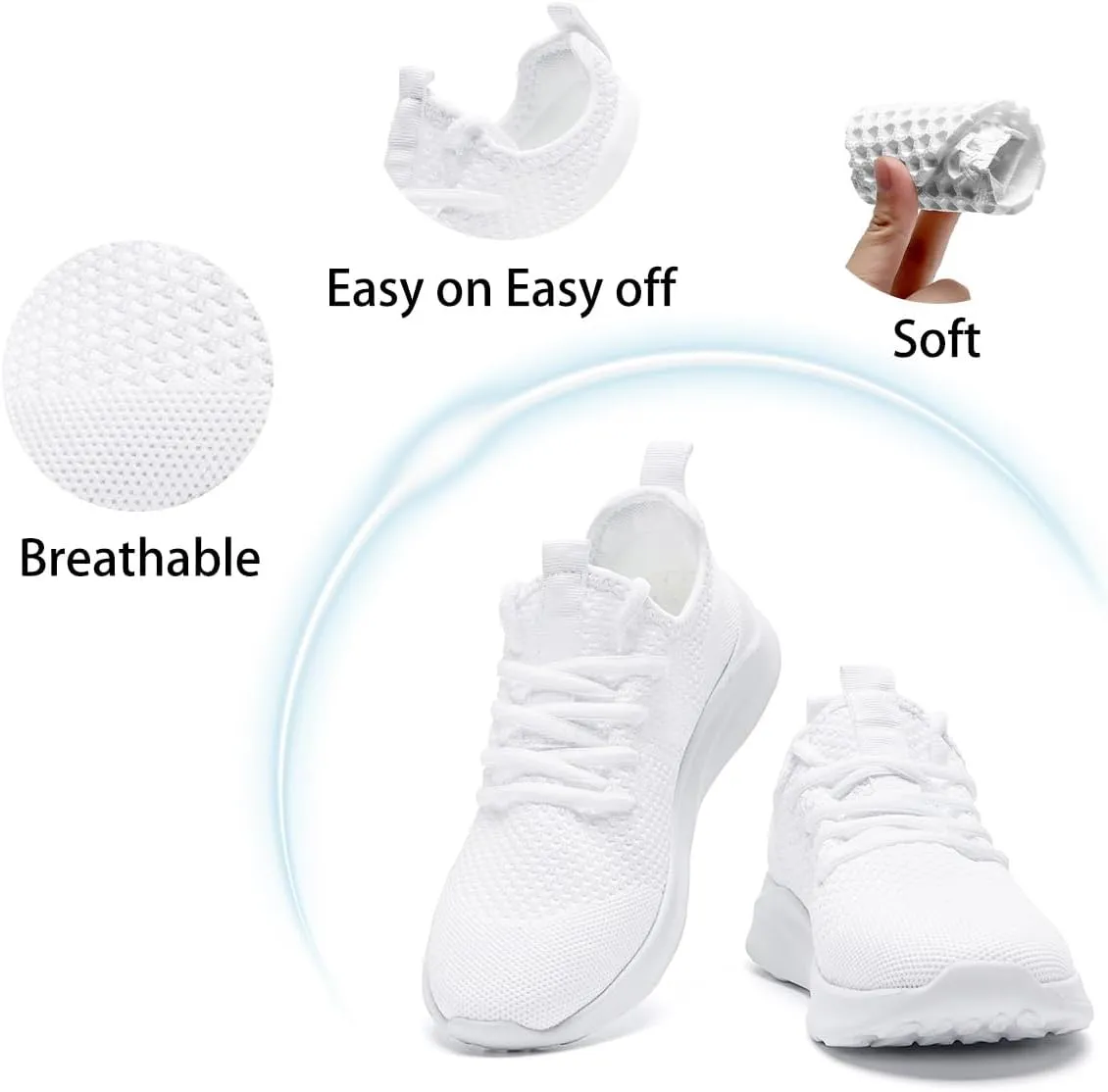 Running Shoes for Men Slip on Tennis Shoes Fashion Sneakers Lightweight Breathable Casual Walking Shoes Outdoor Workout Athletic Training Gym Trainer Sport Trainers